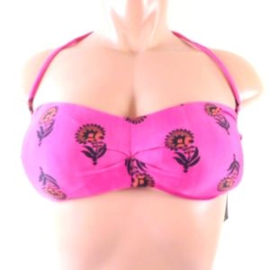 VIX MEDIUM Women New Bikini Top Swimwear Pink Black  Laos B Fly Bandeau Swim